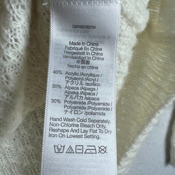 Madewell Sweater Cardigan Womens L Mayfair Alphaca Blend Antique Cream Button - Picture 6 of 7